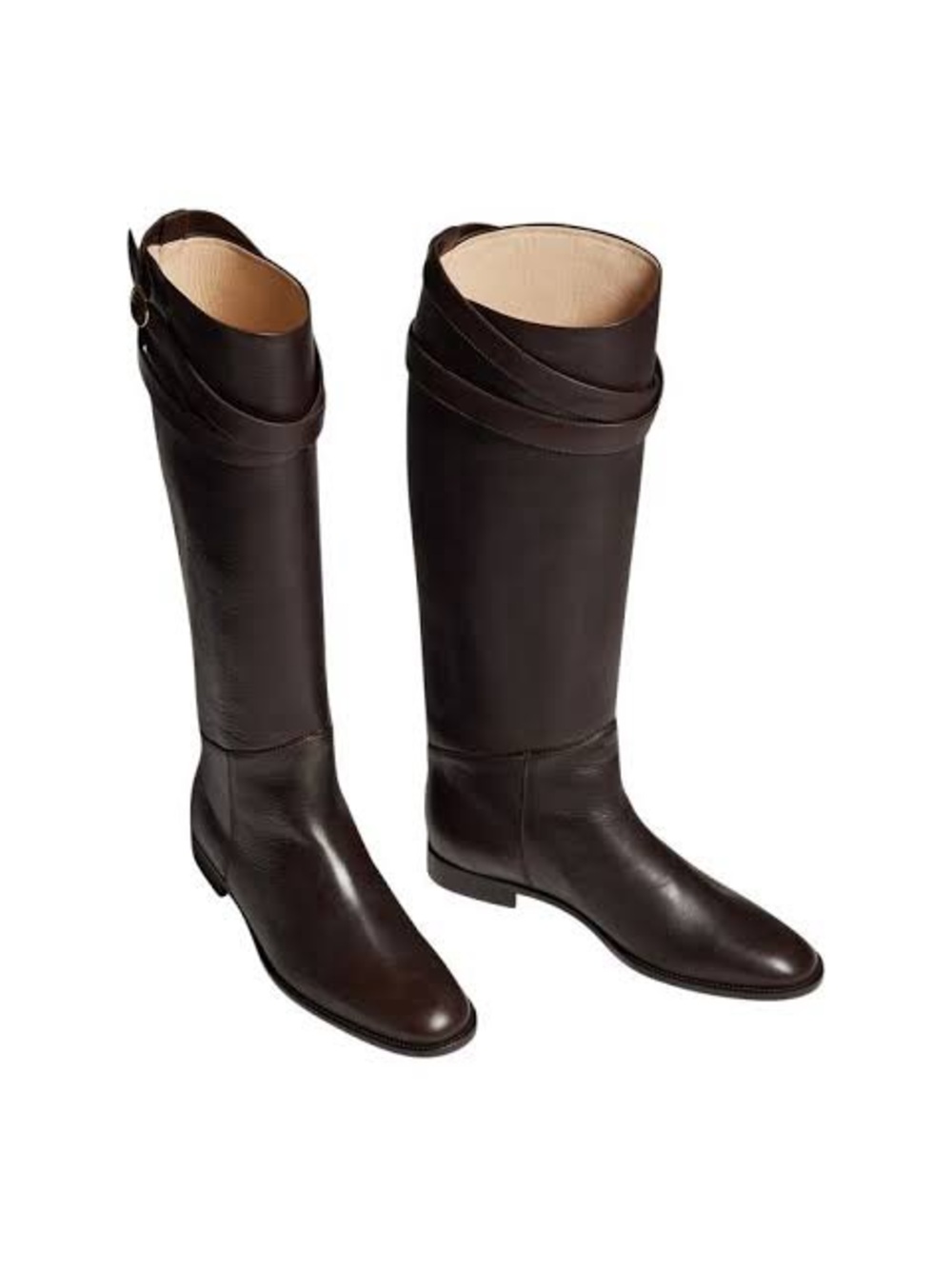 Women's Dark Brown Leather Tall Riding Boots Banana Republic Cheval